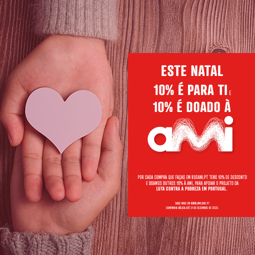 10% para ti e 10% doado à AMI em compras em bogani.pt